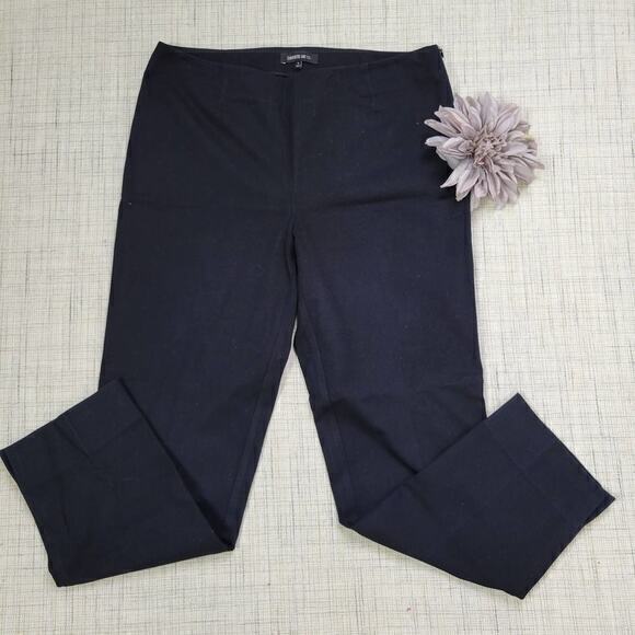 Lafayette 148 New York Cropped Bleecker Pants‎ Black 6 - Picture 1 of 8
